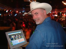 Brent Sweetin of Texas Style DJ using OtsAV with Video to entertain the US troops based in Germany